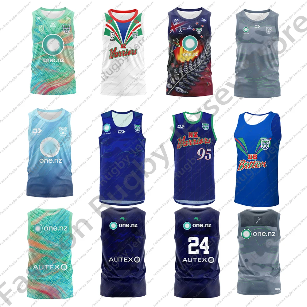 New Zealand Warriors Rugby Jersey Clothes Men Train T Shirt Team Boys Tee Teenager Home Away Club Top Sportswear Vest Singlet