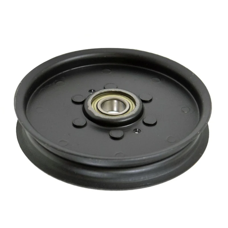 

Flat Idler Pulley for Lawn Mower, Single Slot, Black Plated, AM106627, John Deere, 1Pc