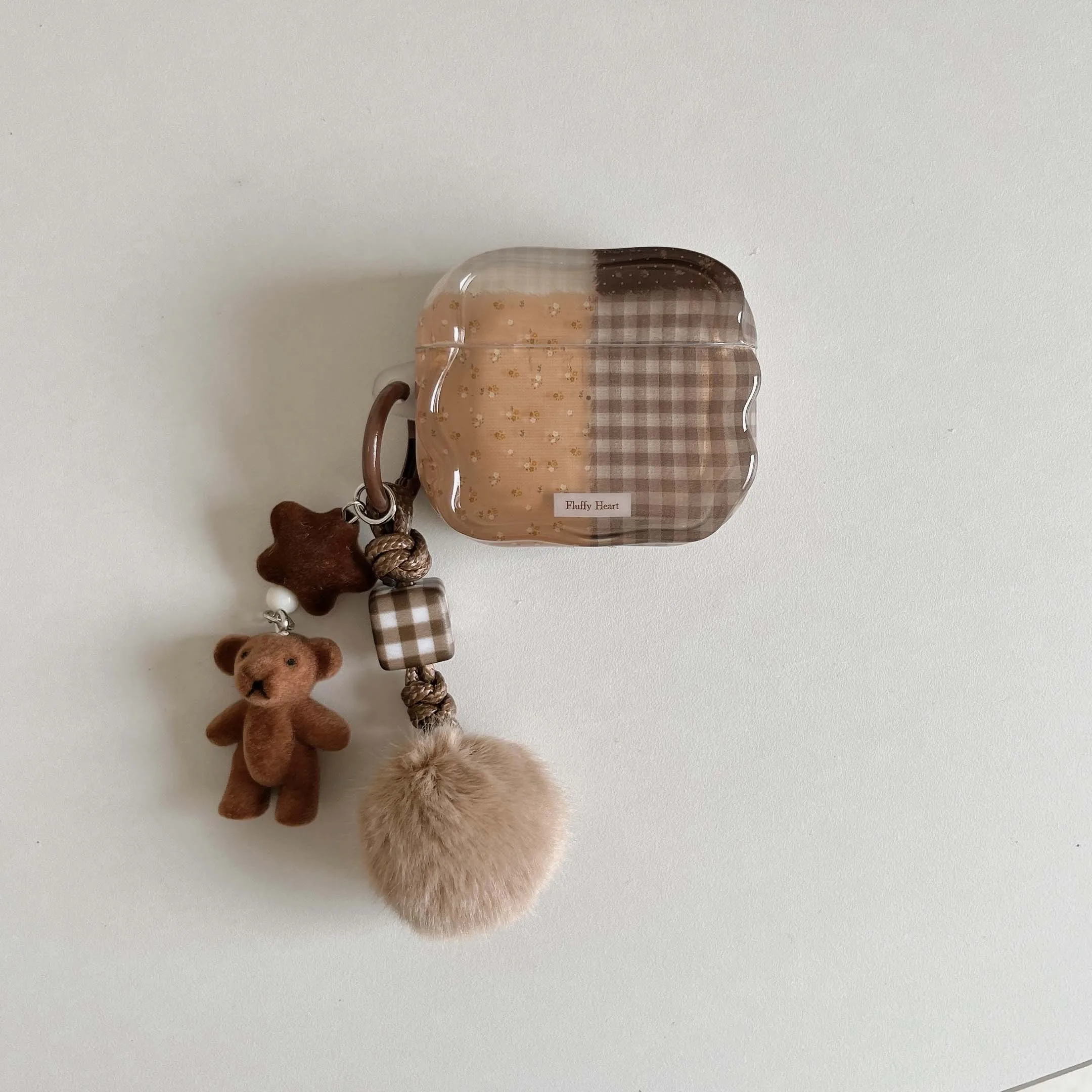 زهرة ins الكرتون الدب سوار متموج للصدمات imd حقيبة سماعة الاذن لابل airpods 4 برو 2nd 2 3 1 صندوق بلوتوث لاسلكي #5