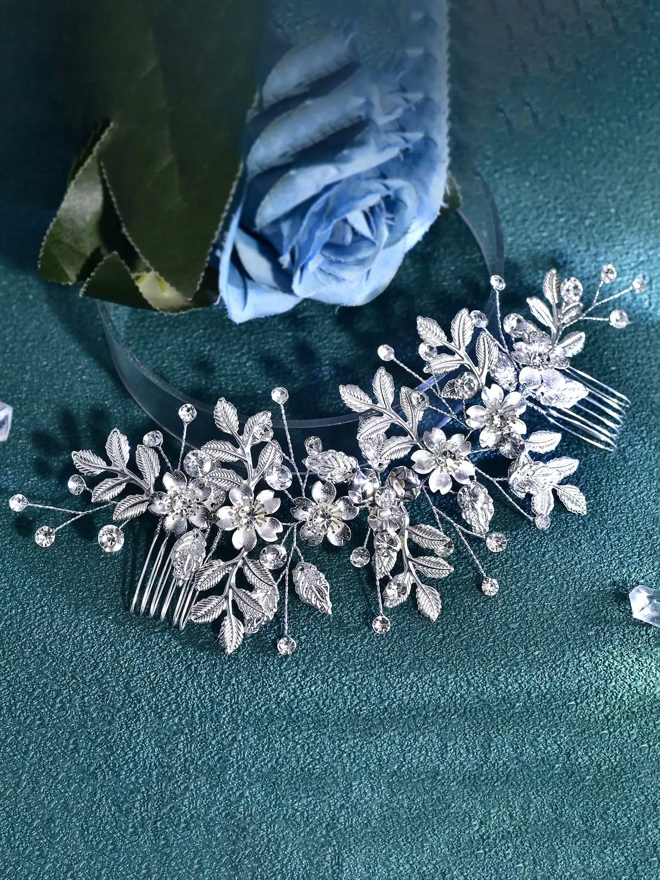 

1 шт. Элегантный свадебный аксессуар для волос с цветочным узором, свадебный гребень для волос ручной работы с кристаллами для невесты и подружек невесты