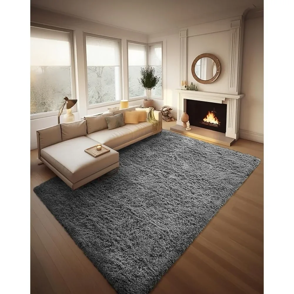 

Gray Big Indoor Thick Soft Nursery Rug Aesthetic Carpet for Rooms 8x10 Area Rugs for Living Room Bath Mat Dressing Table Stich