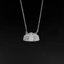 Ethnic Style Silver Color Mongolian Yurt Necklace/Earrings UNISEX Tibetan Cultural Exchange Gathering Jewelry Necklace/earring