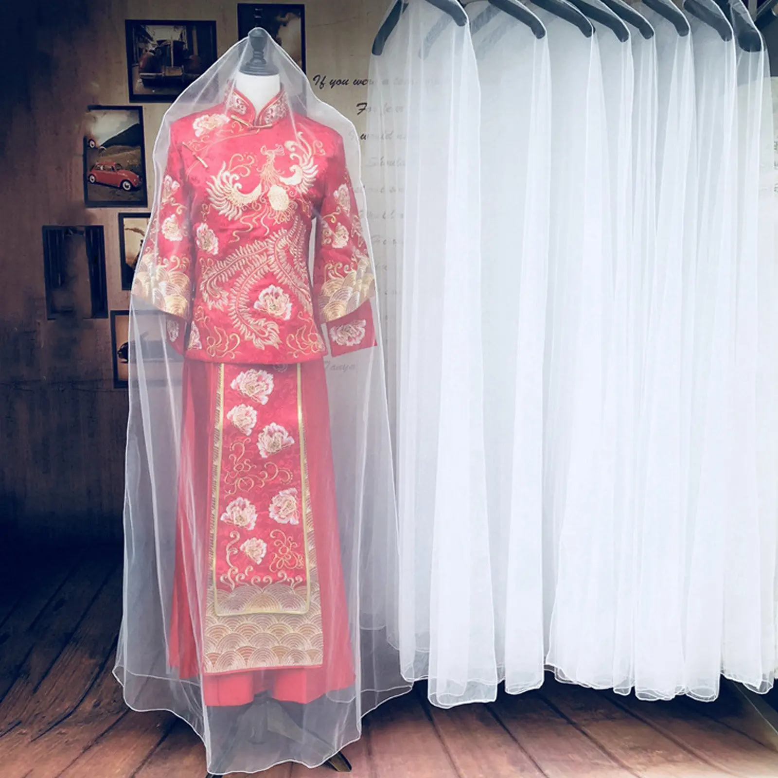

Long Dress Garment Bag Heavy Duty Wedding Dress Cover Storage Organizer Breathable Clothing Protector for Bridal Gown Hanging
