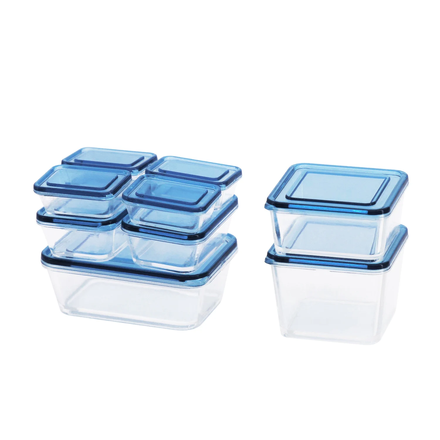 1:6 and 1:12 Mini Model Toy Mini 9-Piece Mini Container Accessories(Blue)