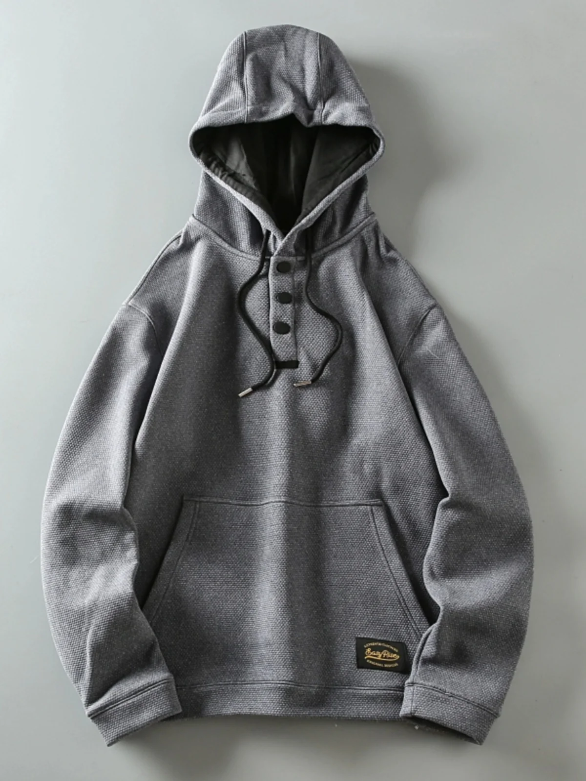 

Thickened Honeycomb Composite Fleece Men's Hoodie Sweatshirt Jacket Spring Autumn New Style Warm Trendy Overhead Casual Wear