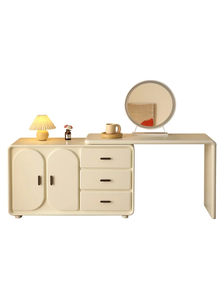 

Nordic Cream Style Solid Wood Dressing Table Italian Style Light Luxury Dressing Table Modern Minimalist Makeup Tablemultifuncti