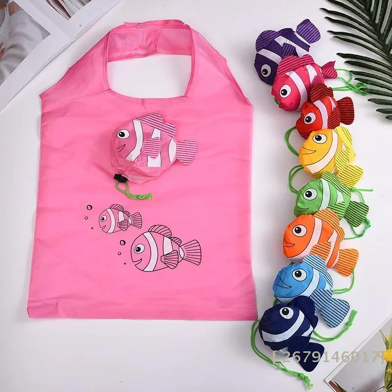 【YY26】Cute Tropical Fish Foldable Shopping Bag Large Capacity Supermarket Shopping Bag Portable Reusable Storage Bag