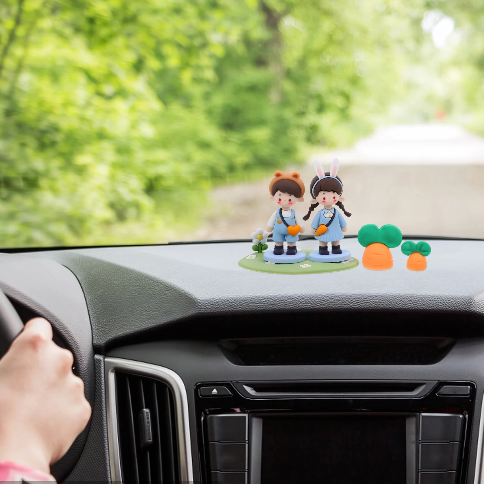 

Couple Car Dashboard naments Adorable Decorations Interior Plastic Figurines Easy Attach Suitable All Models Car Decor