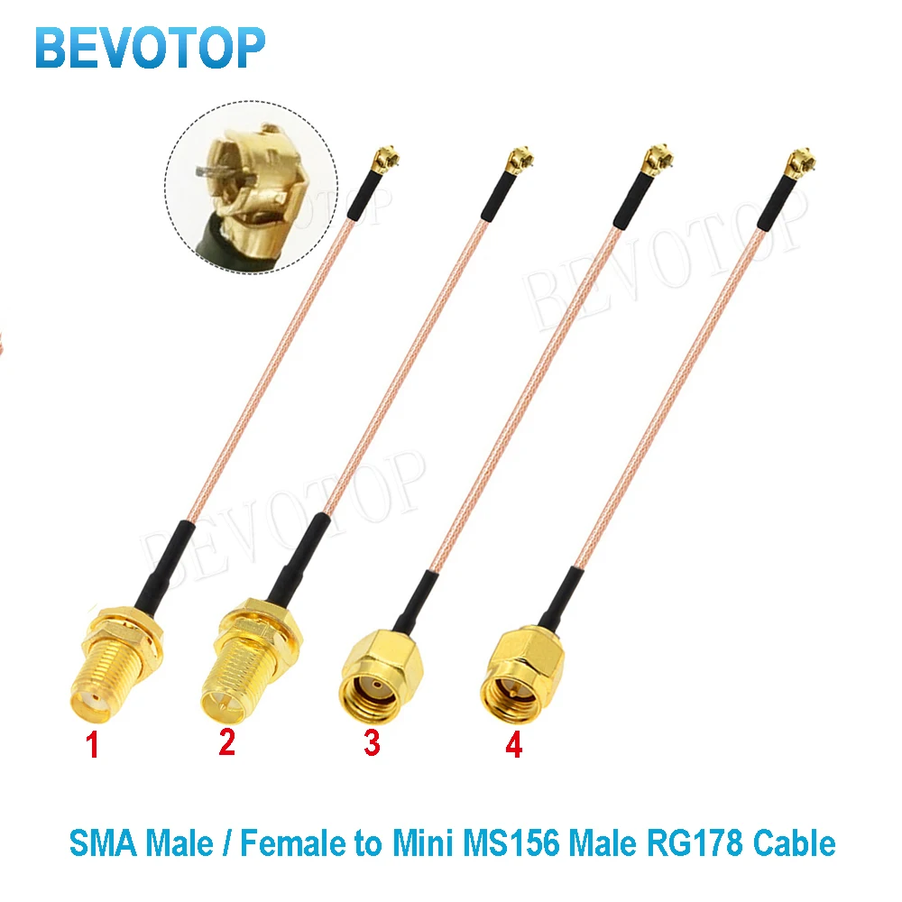 10PCS/LOT SMA to  DIY Mini MS156 RG178 Cable RF Coaxial Pigtail Extension Jumper for LTE Modem Yota LU150 BEVOTOP Wholesales