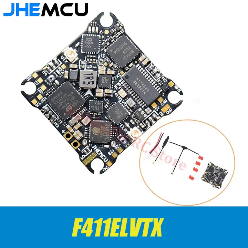 وحدة تحكم طيران من JHEMCU لطائرات بدون طيار FPV ، 12A 4in 1 ESC ، من من من نوع JHEMCU ، G ، من من نوع VTX ELRS ، G ، RX AIO ، x من من ومن ومن نوع x x ، 1-2S ، F411 elvtx ، F411