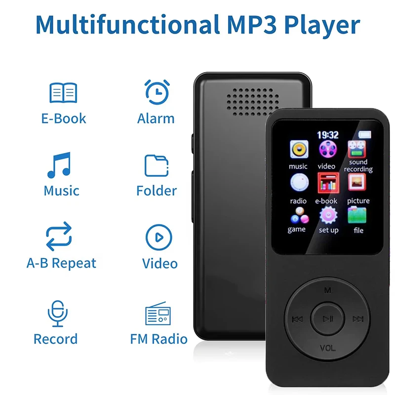 MP3 Player HiFi Music Walkman Bluetooth 5.4 Support Two-Way Transmission FM Radio Voice Recorder Ebook Auto Sport Walkmen MP3