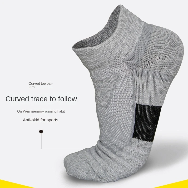 3 Pairs Breathable Mesh Athletic Terry Socks Cushioned Moisture-managing and Durable Reduces Foot for Running Hiking & Sports