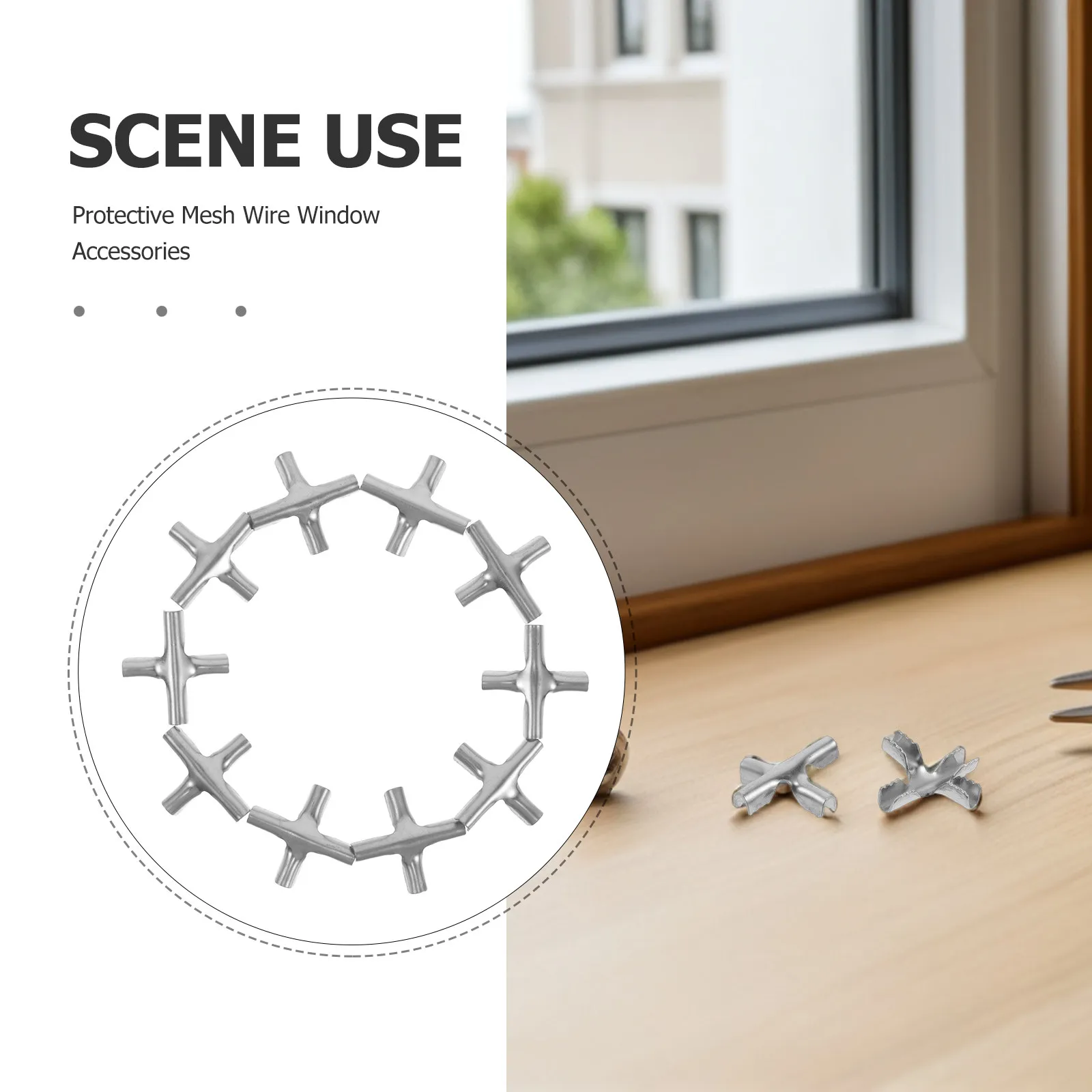 200Pcs Stainless Steel Cross Buckle Clips for Invisible Anti-Theft Net Wire Rope Safety Net Installation Secure Grip Smooth - view 3