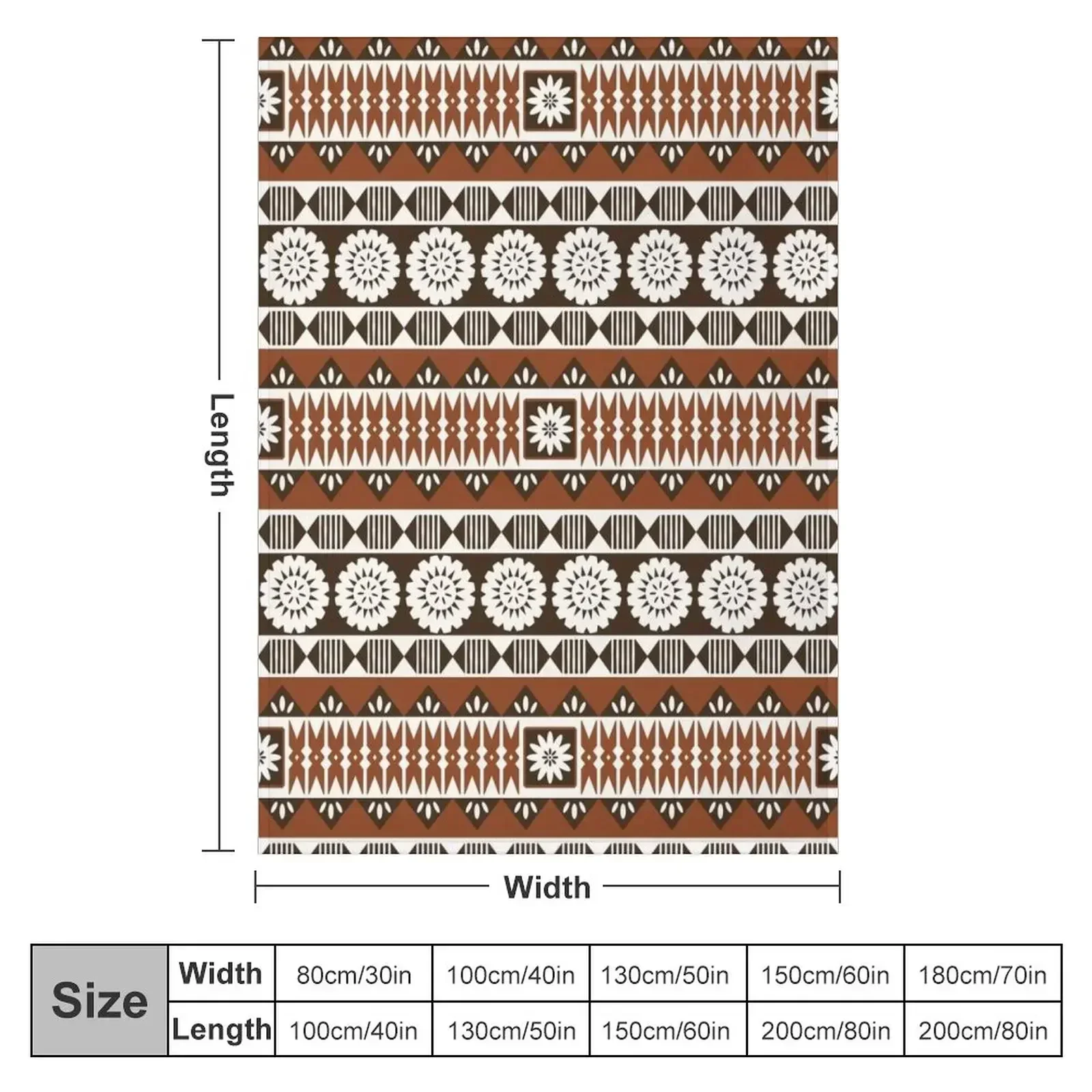 Fijian Masi 2 - Neutrals Throw Blanket Loose Thermal blankets and throws Luxury Blankets