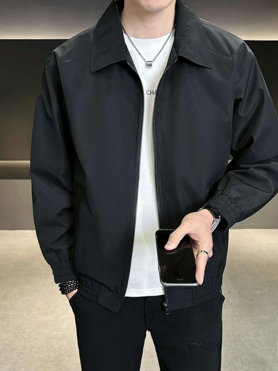 

Мужская повседневная одежда с воротником Jaet ort Sle, весенне-осенняя модная брендовая верхняя одежда, обычная длина све, верхняя одежда, корейская Sle PU Ma...