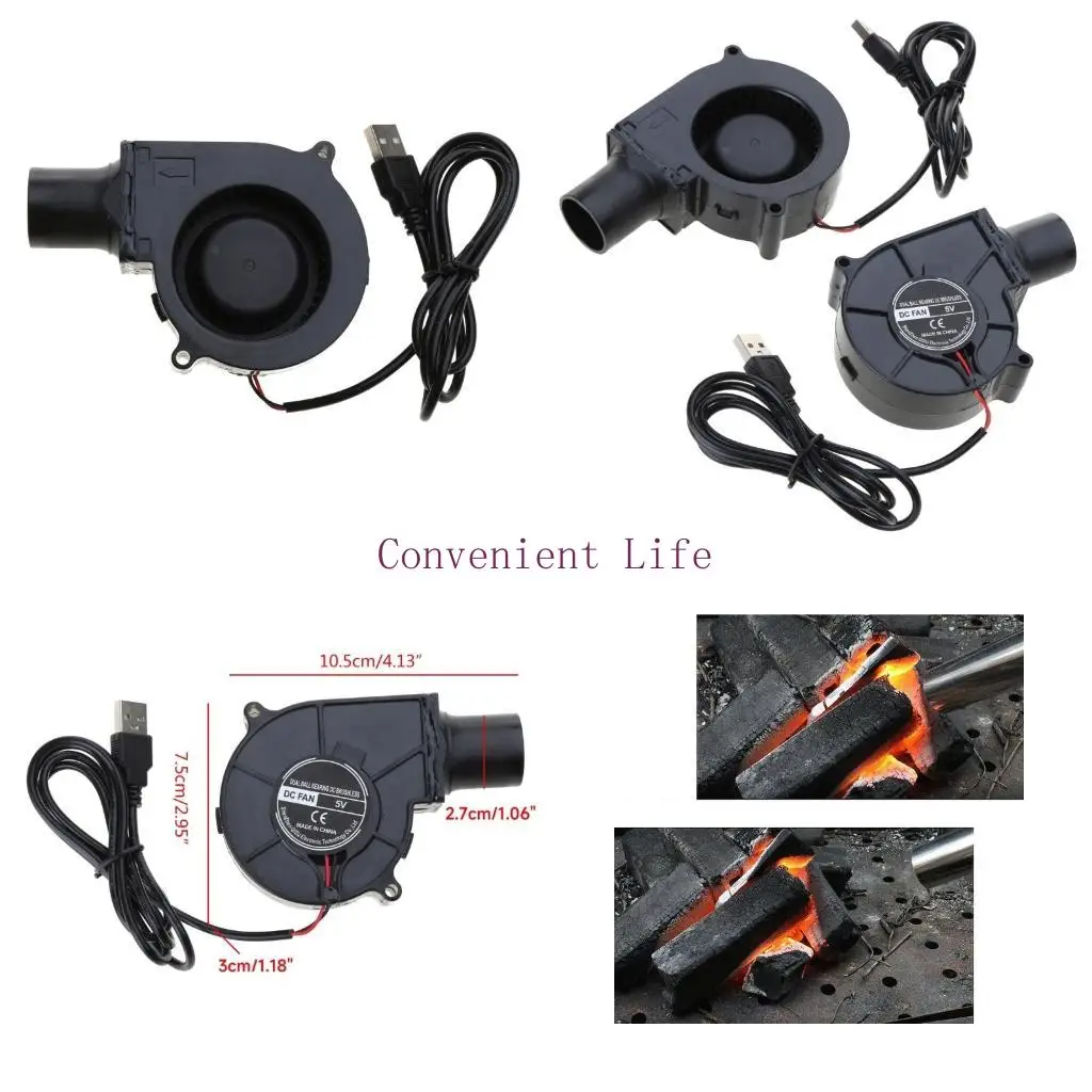 

L1EE USB Portable BBQ FAN NEW 7530 7CM 5V Air Blower 2600R для кемпинга для пикника