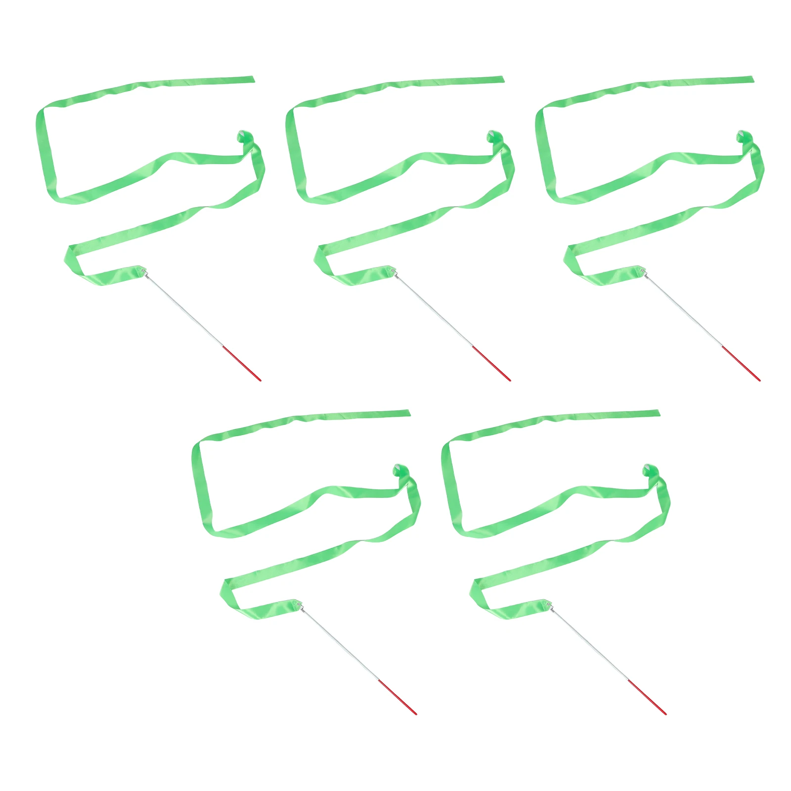 

5pcs Gymnastics Dance Ribbons Rainbow Twirling Sticks For Artistic Performance Tumbling Equipment Streamers Rhythmic