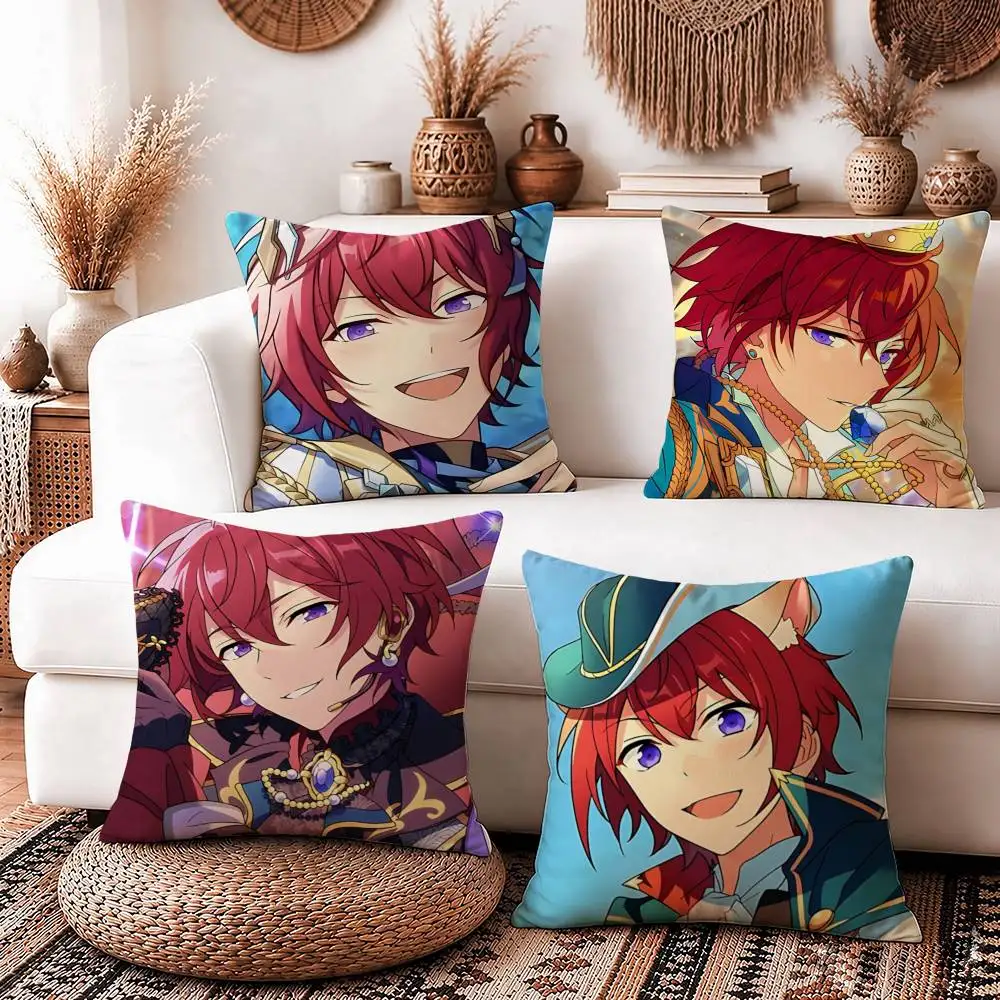T-Tsukasa Suou E-Ensemble StarS Square Sofa Pillow Cover Solid Color Living Room Home Decor Cushion Case