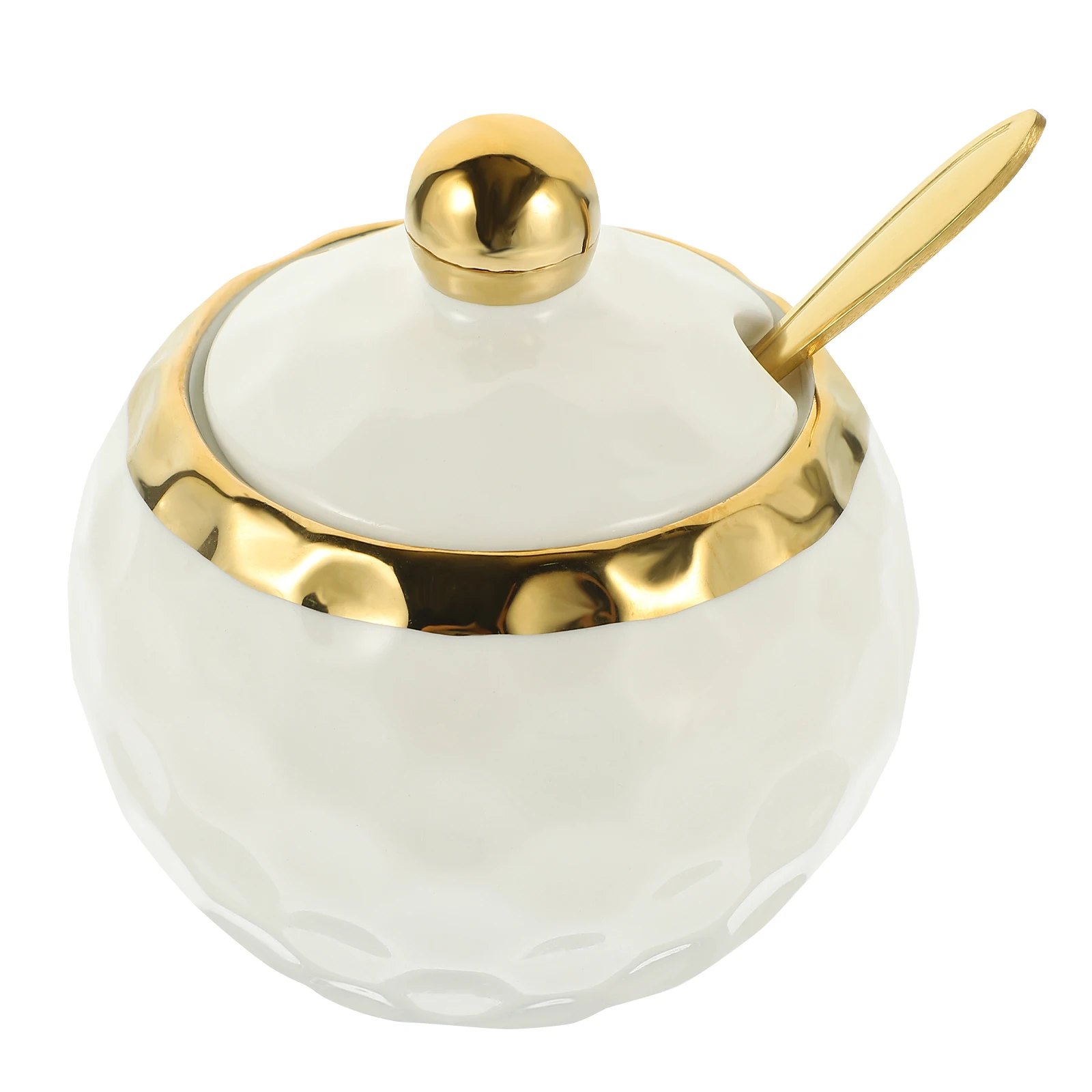 مجموعة واحدة من زجاجات تخزين السيراميك مع ملعقة بغطاء، حاوية توابل المطبخ، حامل بهار السكر الملح للمقهى المنزلي