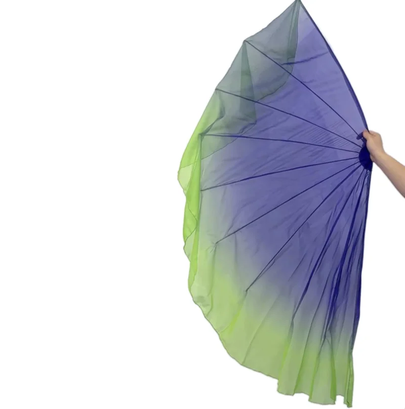 2 pz Ventaglio Lisca di Pesce Velo Apertura Danza Puntelli di Scena Prestazioni Personalizzato Sfumatura di Colore Culto Lode Morbido Chiffon Grandi Ventagli 85 cm
