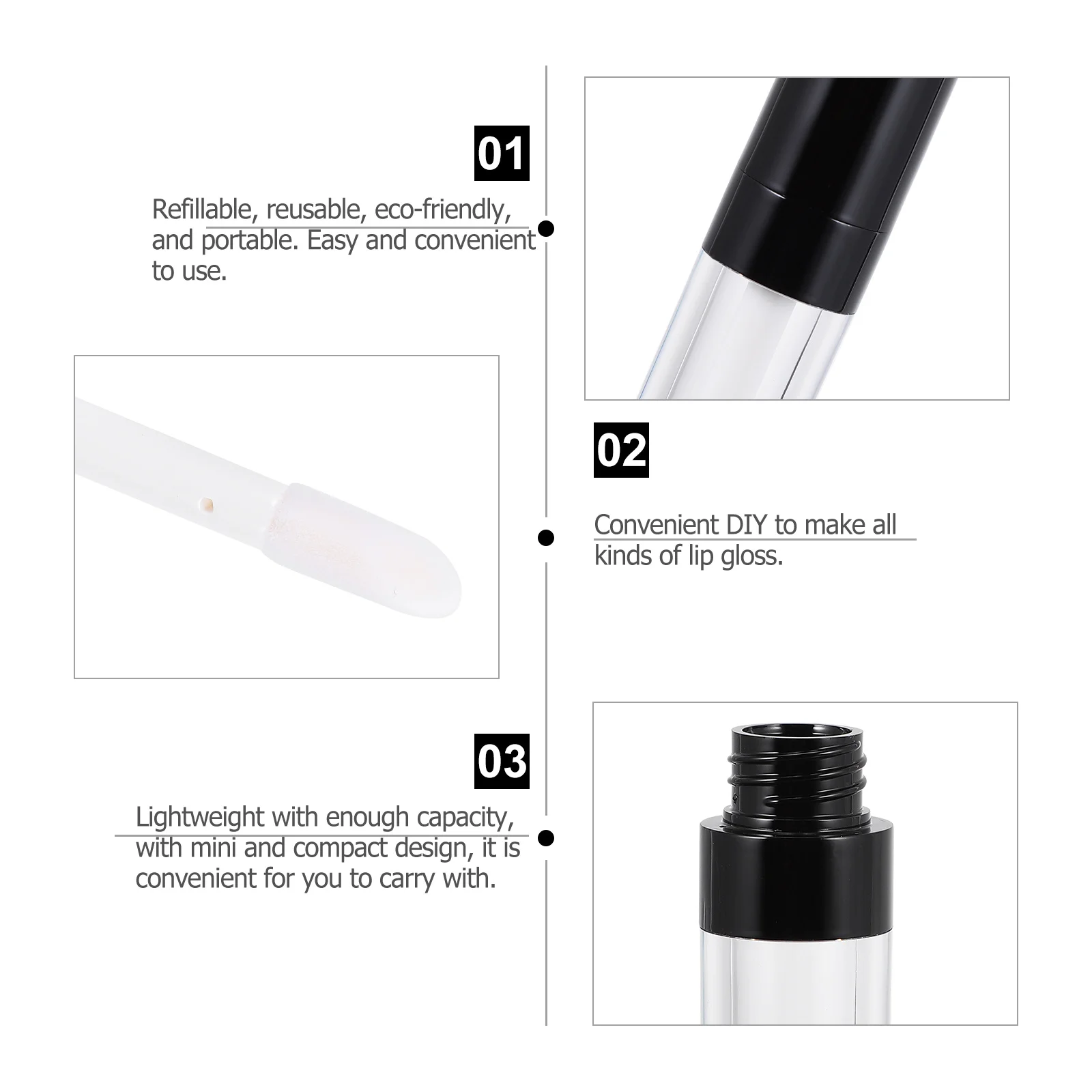 10 قطعة زجاجات ملمع الشفاه القابلة لإعادة الملء 8 مللي قوارير فارغة بلاستيكية قابلة لإعادة الاستخدام أنابيب بلسم الشفاه لتقوم بها بنفسك حاويات أحمر الشفاه العطور