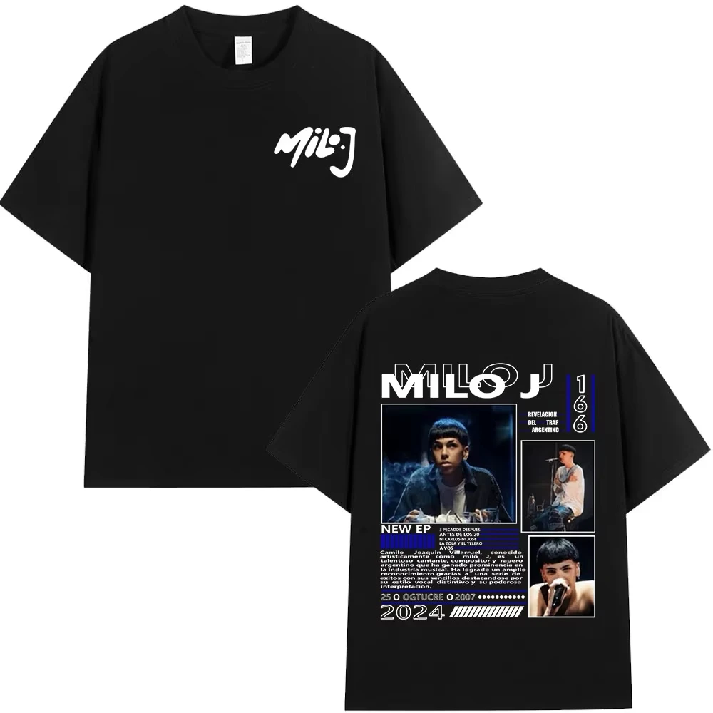 Rapper Milo J 166 Album Merch T Shirt Men Women Clothing Fashion Hip Hop T-shirts Cotton Casual Short Sleeve T-shirts Streetwear