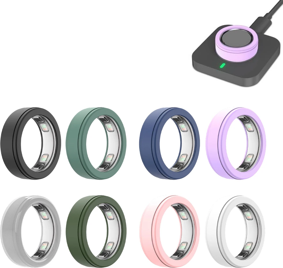Silicone Case For Oura Ring5 Solid Color Anti-Scratch Elastic Protective-cover Daily Protection Smart Ring Replace Accessories