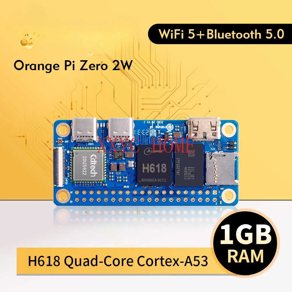 Orange Pi Zero 2 W 1GB RAM DDR4 Mini PC Allwinner H618 Orange Pi Zero 2W WiFi Bluetooth BLE SBC Single Board Computer Zero2W