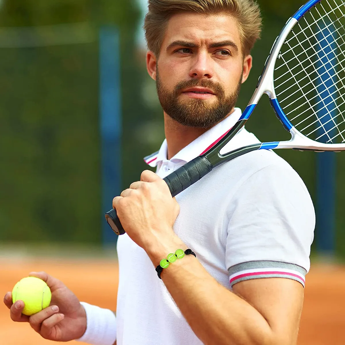 20-delige tennisbedelarmbanden Tennis Tennisbalkralen Verstelbare polsbandjes Inspirerende sportbalarmband voor tieners