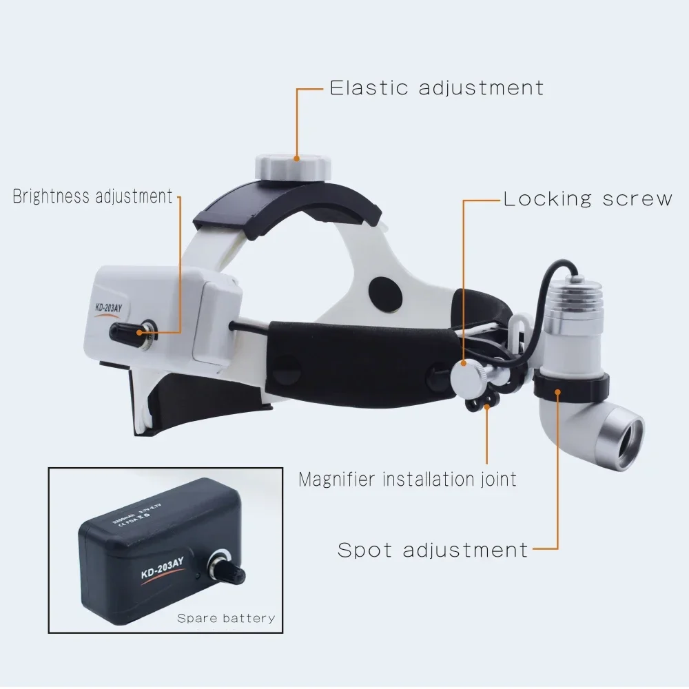 Lampu bedah hewan lampu bedah kepala nirkabel LED 3W