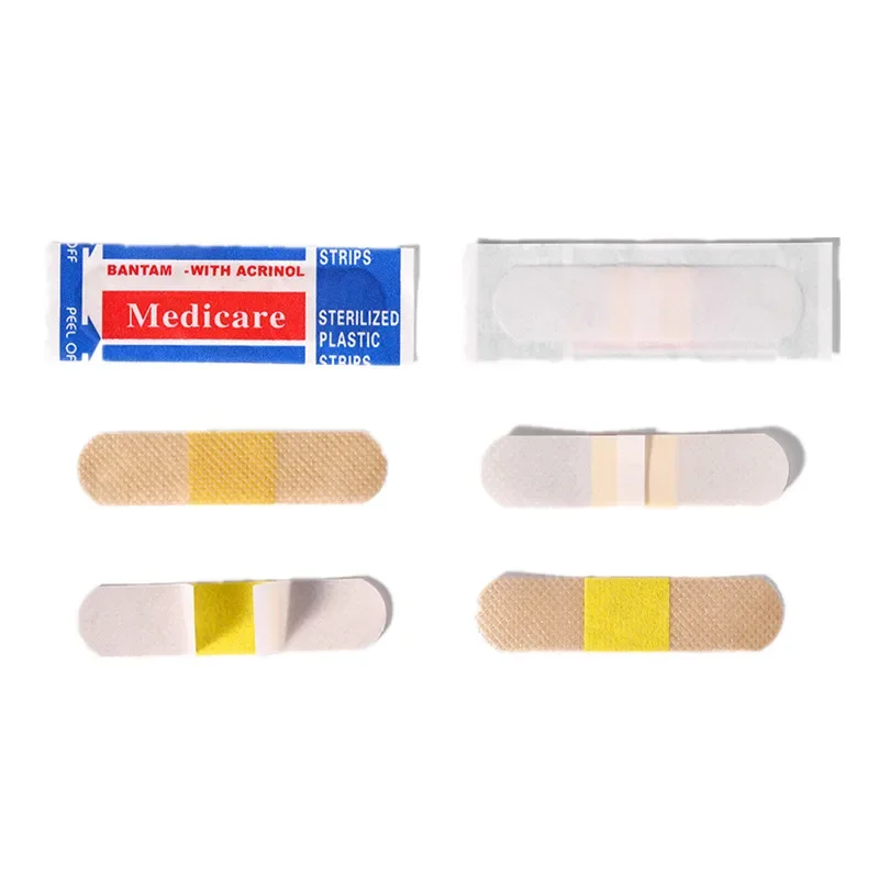 100pcs/set Nonwovens Band Aid Breathable Wound Dressing Tape Patch Plasters for First Aid Adhesive Bandages Woundplast Strips