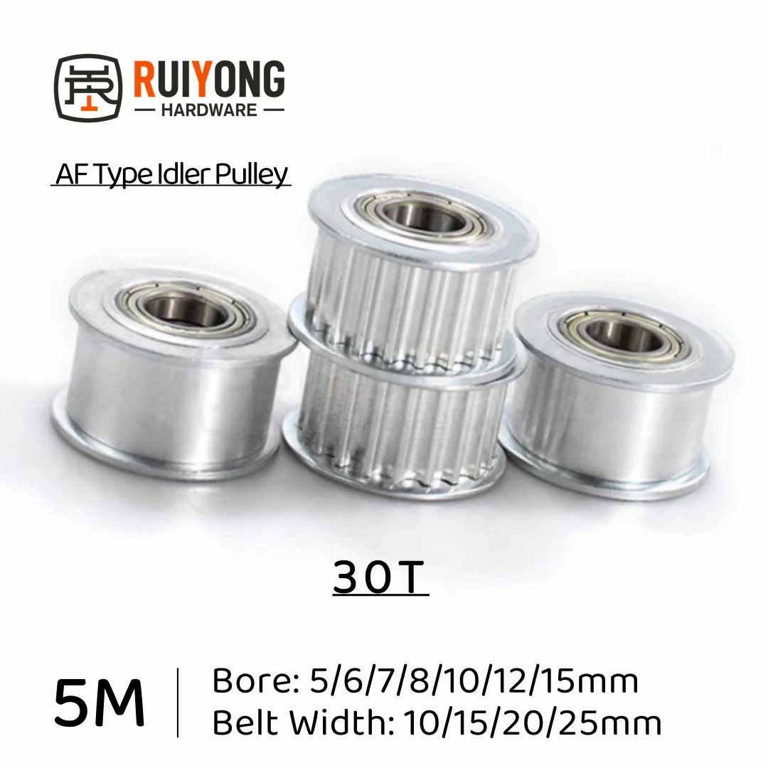 

HTD5M Timing Pulley Idler Pulley 30Teeth AF Type Bore 5/6/7/8/10/12/15mm Belt Width 10/15/20/25mm 3D printed parts 5gt