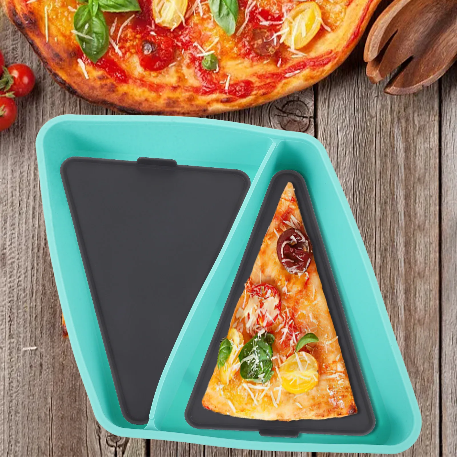 

Силиконовый контейнер для хранения пиццы, очень большой, экономит место, подходит для микроволновки, органайзер для ломтиков пиццы, многоразовый, для сохранения свежести продуктов