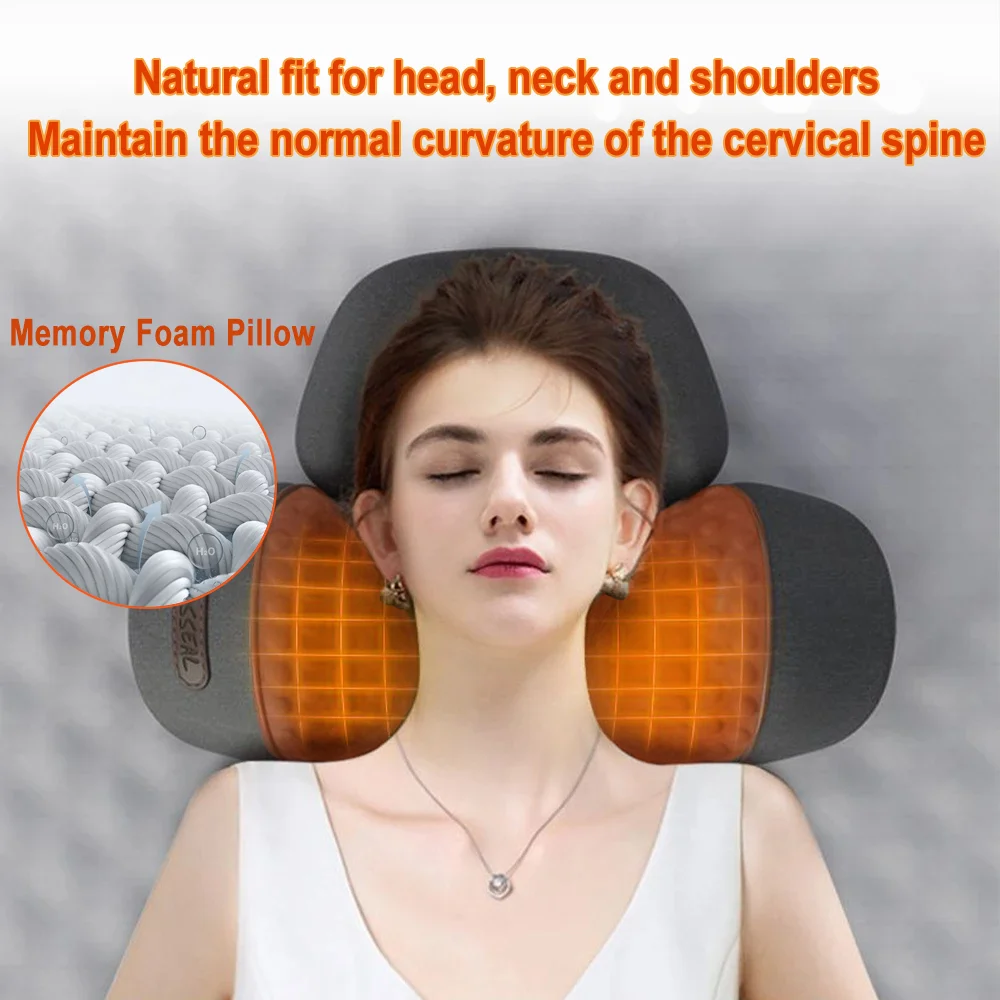 Neck Massage Pillow Electrical Cervical Traction Massager Memory Foam Pillow Orthopedic Cushion Ergonomics Sleeping Pillow