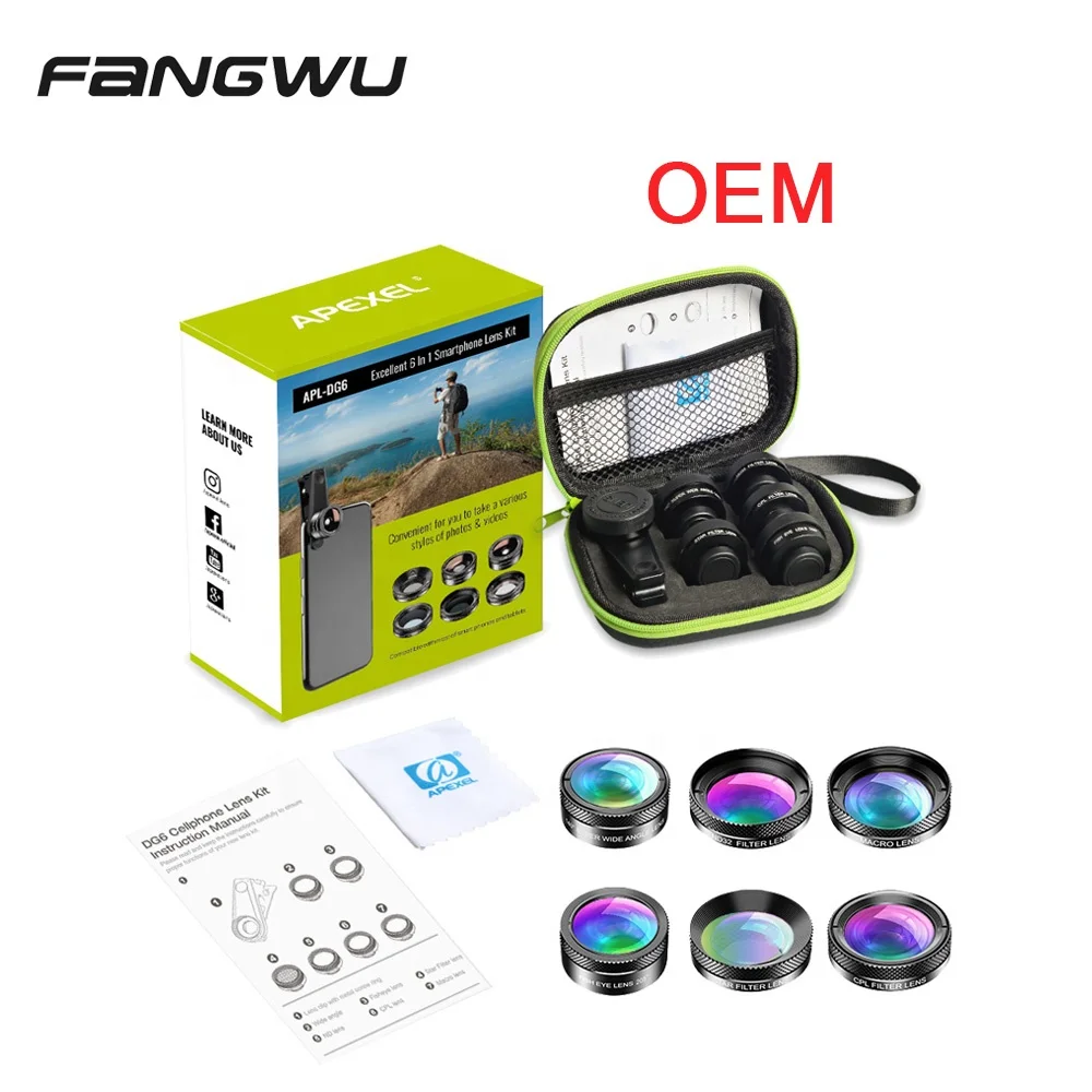 High Quality Mobile Cell Phone Camera Lens Kit for Smartphone 3 6 in 1