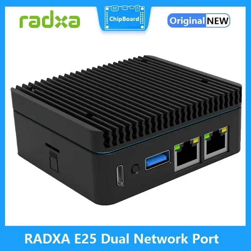 RADXA E25 Dual Network Port dengan RK3568 CM3I Core board dengan Casing Logam