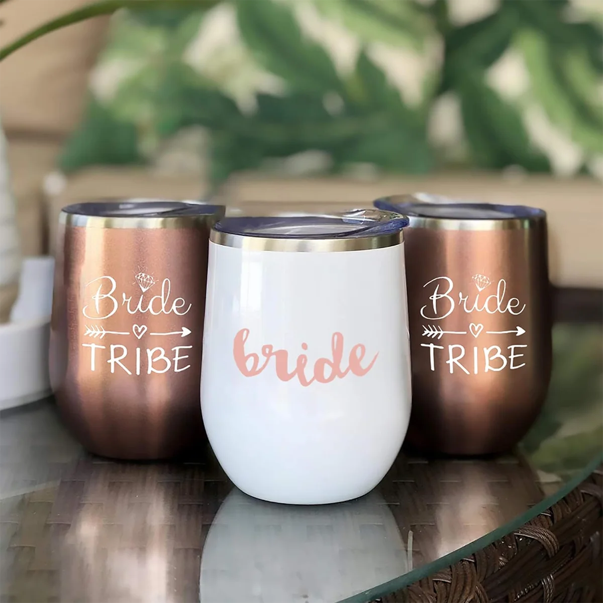 12 oz Bride Tribe Stainless Steel Wine Tumblers Engagement Wedding Gifts Bridesmaids Bachelorette Party Supplies Bride to Be