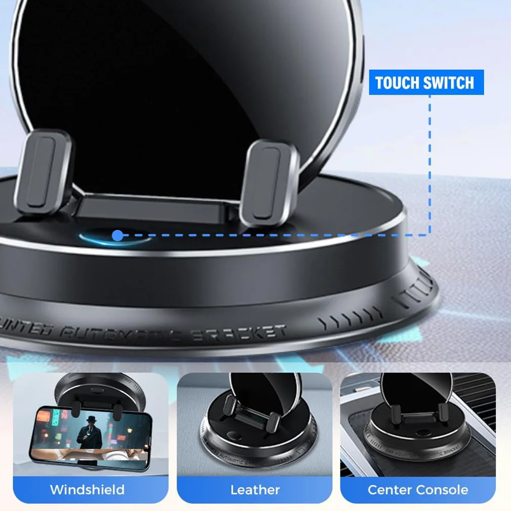 Electric Car Phone Holder 360° Rotation Wireless Charging Phone Mount Non-Slip Cell Phone Bracket for iPhone Android Smartphones