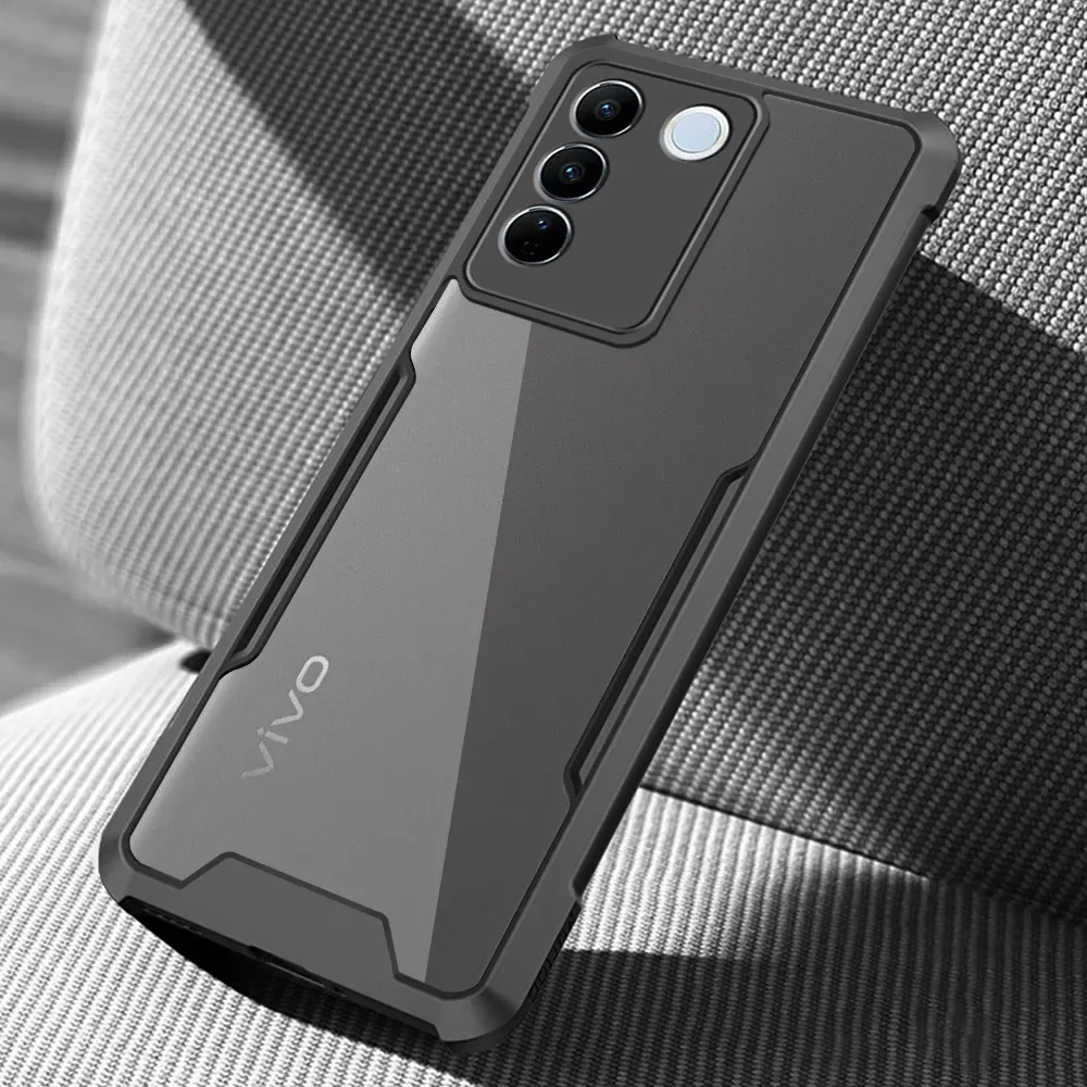 For Vivo V27 Pro Case Clear Acrylic Shockproof Coque Vivi V27E V 27 27V V27Pro VivoV27 E Camera Protect Bumper Phone Cover Capa