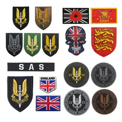 UK Special Air Service Regiment SAS Flag Embroidered Patches GB Great Britain Flags Patch Military Patches  3D Embroidery Badges