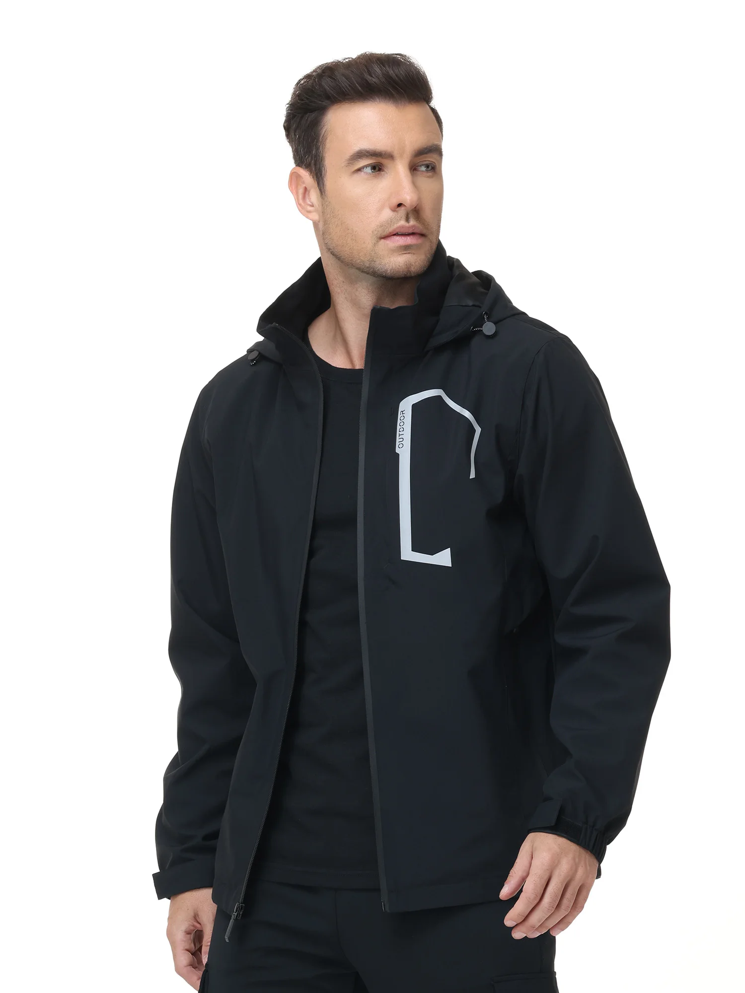 Sommer Herren Outdoor-Jacke Wasserdichte Regenjacke, Dünne Regenjacke mit Mehreren Taschen für Camping Wandern Radfahren Angeln – Detail 26