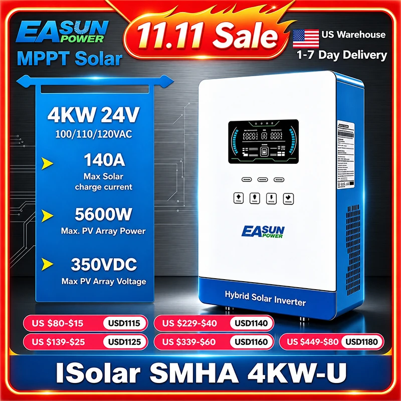 Grid Tie Inverter Limiter 2000W - Onduleur solaire hybride EASUN POWER 4KW