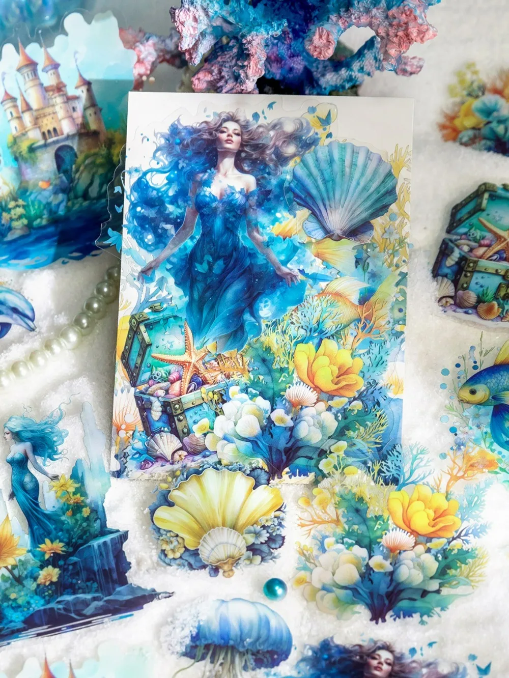 Mr. Paper 6 Style 30 Pcs/pack Fantasy Underwater Character Theme PET Texture White Ink Sticker DIY Cup Glass