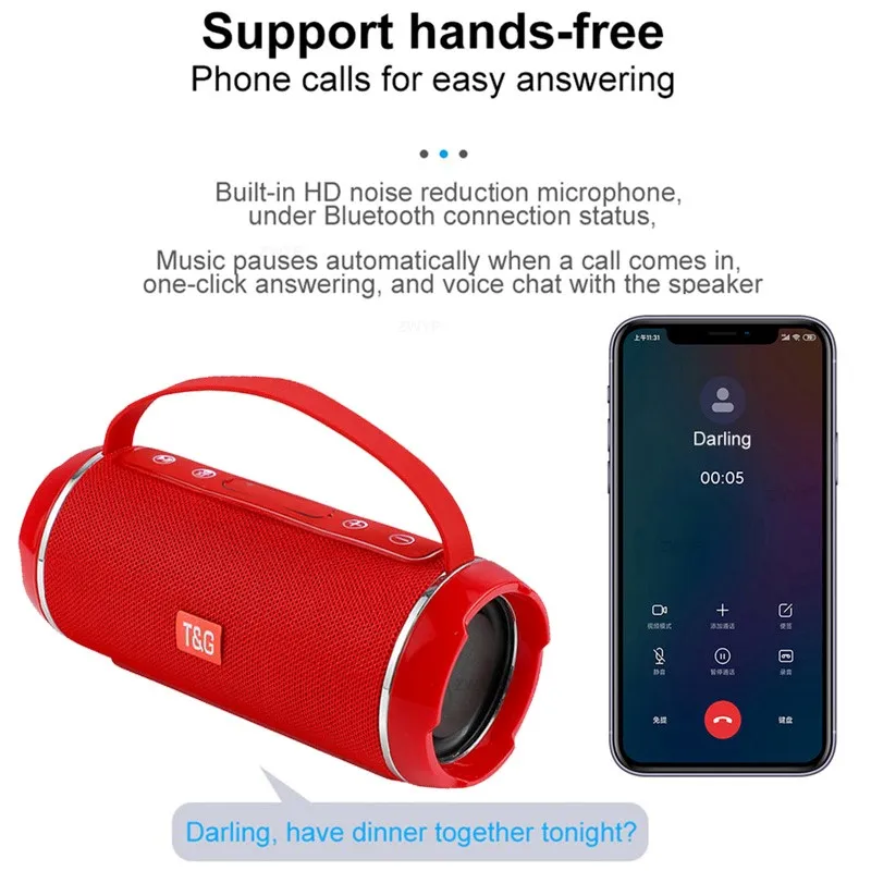 New Bluetooth Speaker TWS Wireless Powerful Box Portable Outdoor Speakers Waterproof Subwoofer 3D Stereo Sound HandsFree Call