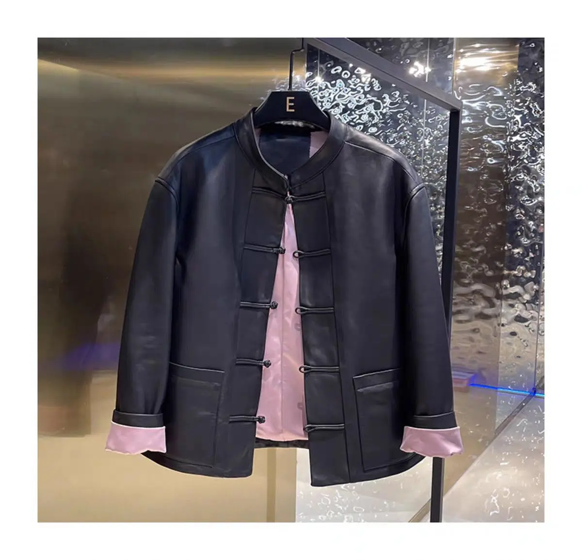 

Новая кожаная куртка в китайском стиле с пряжкой и воротником-стойкой для женщин, короткая осенне-зимняя новинка, свободный универсальный топ