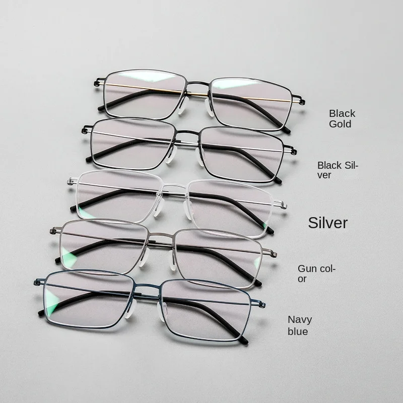 5.5g pure titanium square frame men and women myopia glasses simple small frame with myopia glasses frame