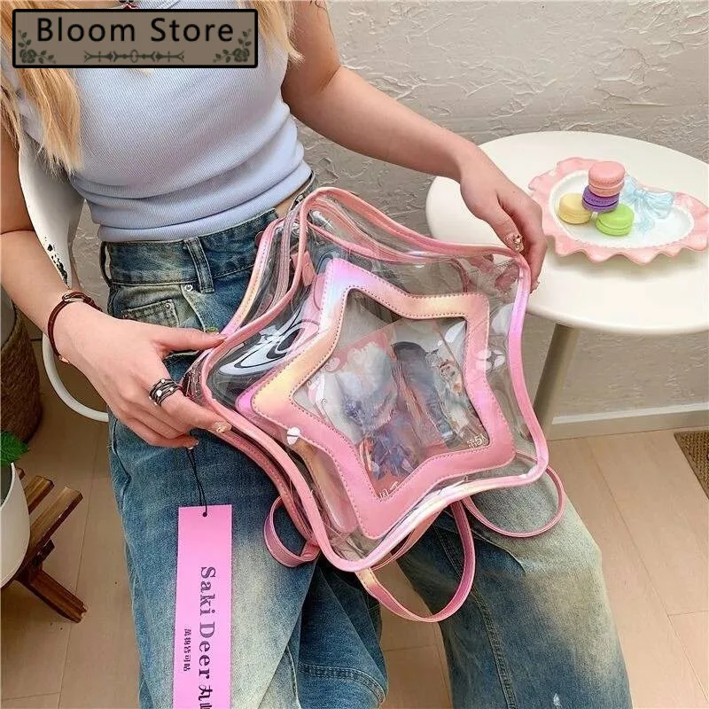 Design Ins Transparent Star Ita Bag Fashion Casual Travel Backpacks Y2k Aesthetic All Match Chic Shoulder Crossbody Bags