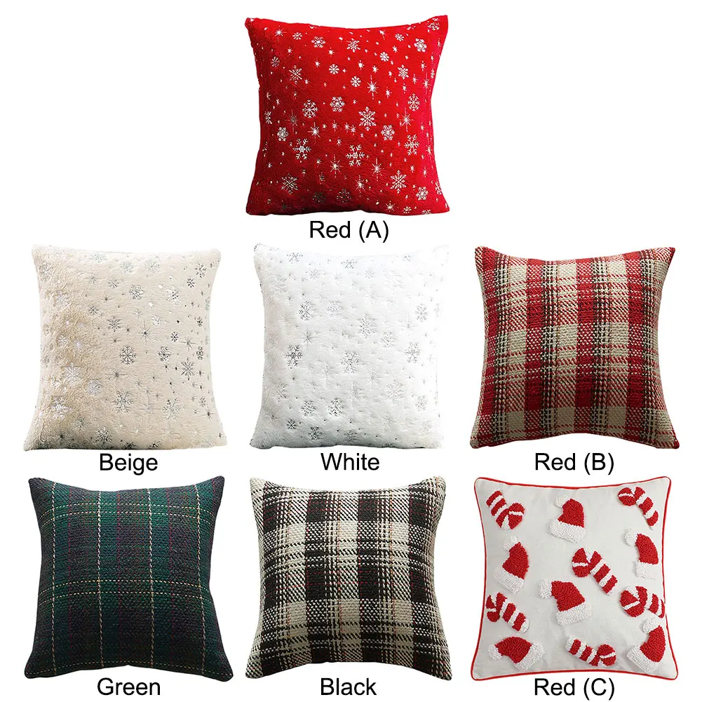 45x45cm Pillowcase Christmas Decorations Adornment Pillows Cushion Cover Sofa Cushion Cover Linen Christmas Print Pillow Covers