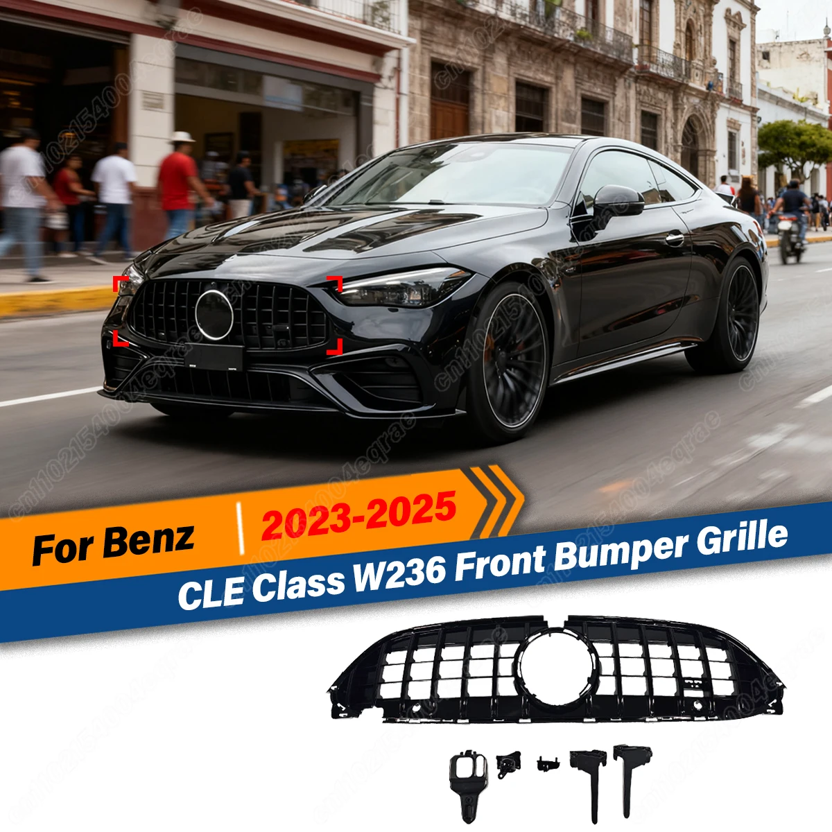 

For Mercedes Benz CLE Class W236 CLE200 CLE300 CLE450 CLE220 CLE53 2023 2024 2025 GT Style Front Bumper Grille Accessories