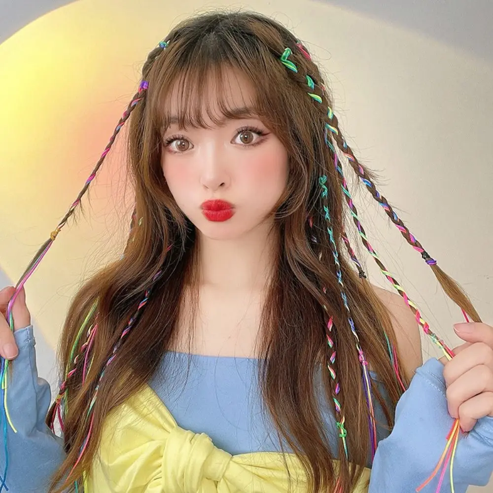 16/24/32Pcs Gradient Color Colorful Hair Strings Rainbow Braiding Hair Ribbons Hair Rope Hair Accessories Hair Tie